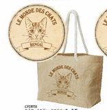 【日本直送】無印風貓貓麻質JuteBag|Totebag 無印袋|四款三個Size|孟加拉豹貓|緬因貓|摺耳貓|異國短毛|手挽袋環保袋【10月27日截單 ,部分現貨,3 - 5日內發貨】