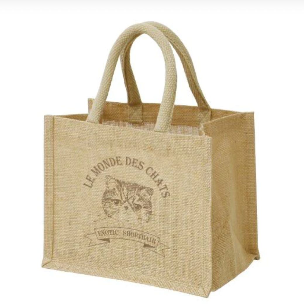 【日本直送】無印風貓貓麻質JuteBag|Totebag 無印袋|四款三個Size|孟加拉豹貓|緬因貓|摺耳貓|異國短毛|手挽袋環保袋【10月27日截單 ,部分現貨,3 - 5日內發貨】