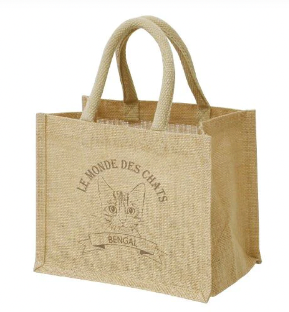 【日本直送】無印風貓貓麻質JuteBag|Totebag 無印袋|四款三個Size|孟加拉豹貓|緬因貓|摺耳貓|異國短毛|手挽袋環保袋【10月27日截單 ,部分現貨,3 - 5日內發貨】
