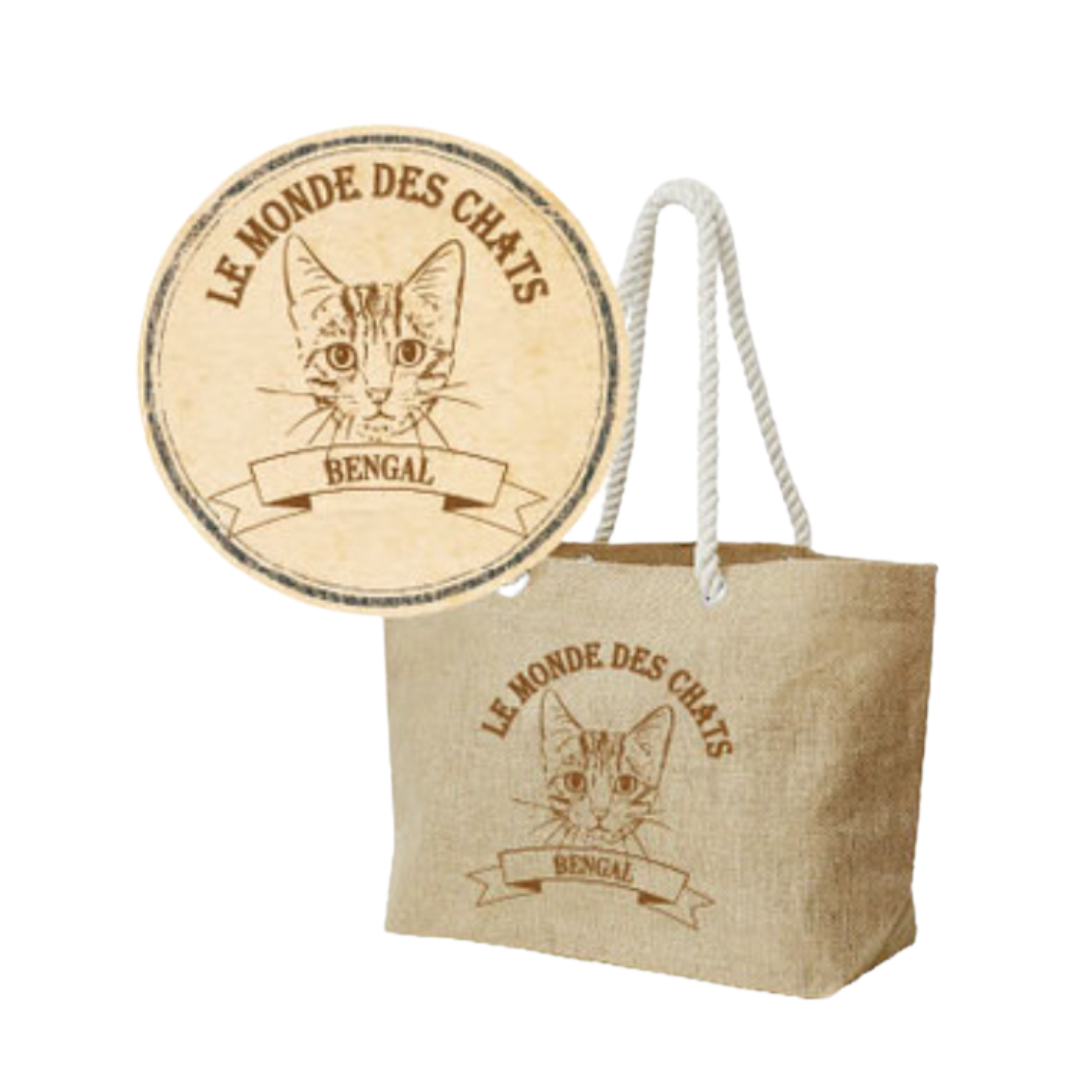 【日本直送】無印風貓貓麻質JuteBag|Totebag 無印袋|四款三個Size|孟加拉豹貓|緬因貓|摺耳貓|異國短毛|手挽袋環保袋【10月27日截單 ,部分現貨,3 - 5日內發貨】
