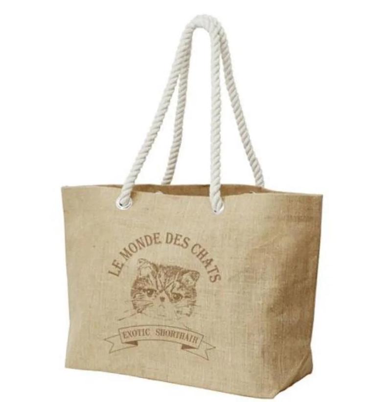 【日本直送】無印風貓貓麻質JuteBag|Totebag 無印袋|四款三個Size|孟加拉豹貓|緬因貓|摺耳貓|異國短毛|手挽袋環保袋【10月27日截單 ,部分現貨,3 - 5日內發貨】