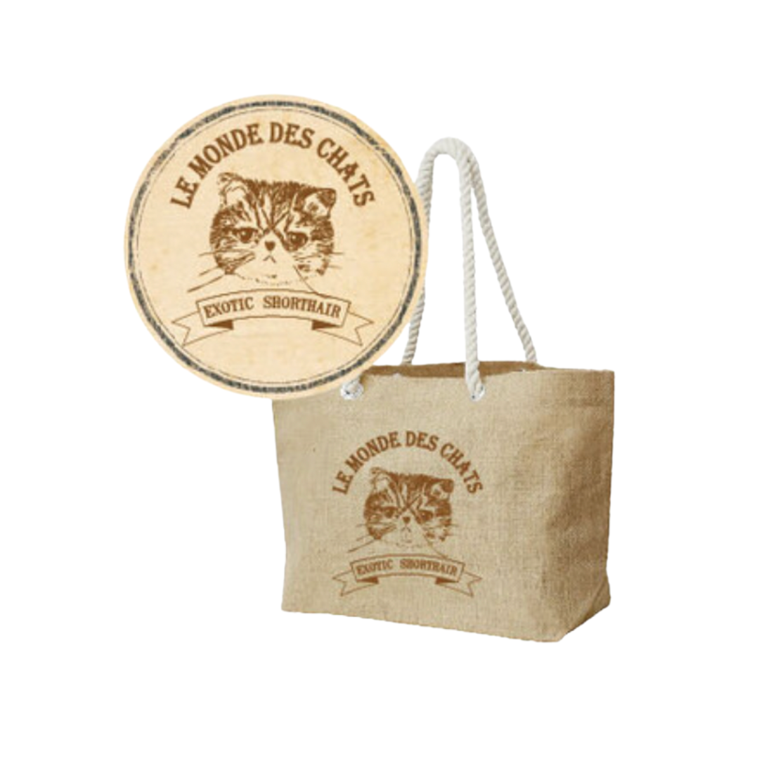 【日本直送】無印風貓貓麻質JuteBag|Totebag 無印袋|四款三個Size|孟加拉豹貓|緬因貓|摺耳貓|異國短毛|手挽袋環保袋【10月27日截單 ,部分現貨,3 - 5日內發貨】