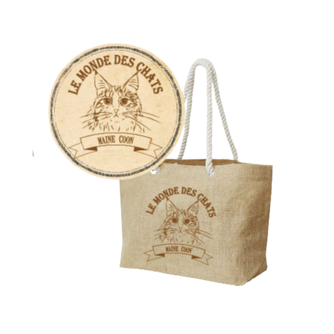 【日本直送】無印風貓貓麻質JuteBag|Totebag 無印袋|四款三個Size|孟加拉豹貓|緬因貓|摺耳貓|異國短毛|手挽袋環保袋【10月27日截單 ,部分現貨,3 - 5日內發貨】